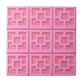 Retro Pink Trellis Ceramic Tile Tegeltje (Voorkant)