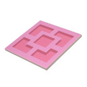 Retro Pink Trellis Ceramic Tile Tegeltje (Zijkant)