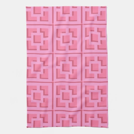 Retro Pink Trellis Kitchen Towels Theedoek (Verticaal)