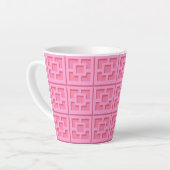 Retro Pink Trellis Latte Mok (Linkerhoek)