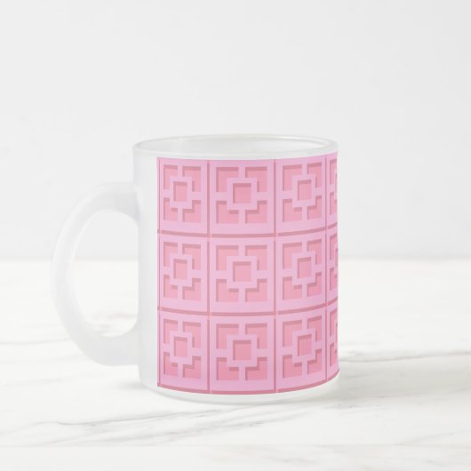 Retro Pink Trellis Mok (Links)