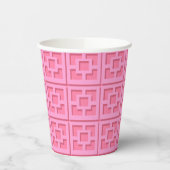 Retro Pink Trellis Paper cup Papieren Bekers (Links)