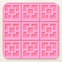 Retro Pink Trellis Paper Onderzetter