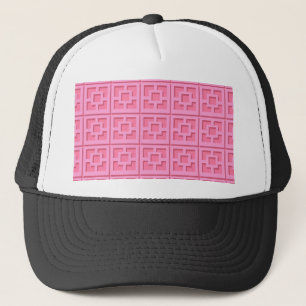 Retro Pink Trellis Trucker Hat Trucker Pet