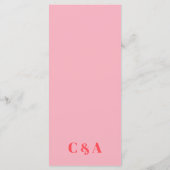 Retro Pink Trendy Wedding Menu (Achterkant)