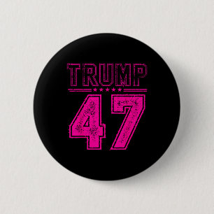 Retro Pink Trump 47 President Amerikaanse vlag voo Ronde Button 5,7 Cm