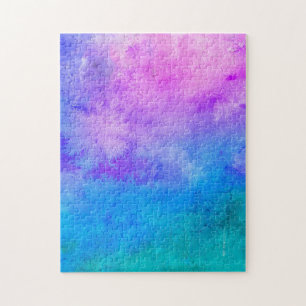 Retro Pink Turquoise Blue Paarse Tie Dye Legpuzzel