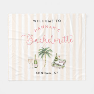 Retro Pink Wine Country Bachelorette Weekend Fleece Deken
