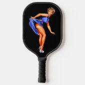 RETRO PINKUP GIRL PICKLEBALL PADDLE (Achterkant)