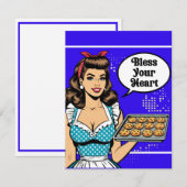 Retro Pinup_ Bless Your Heart RSVP Kaartje (Voorkant / Achterkant)