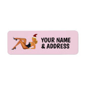 RETRO PINUP GIRL CHRISTMAS RETURN ADDRESS LABELS (Voorkant)