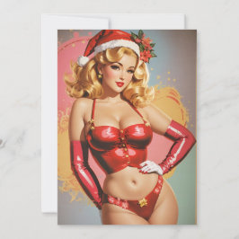 Retro Pinup Kerstkaart