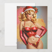 Retro Pinup Kerstkaart (Voorkant / Achterkant)
