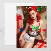 Retro Pinup Kerstkaart (Voorkant / Achterkant)