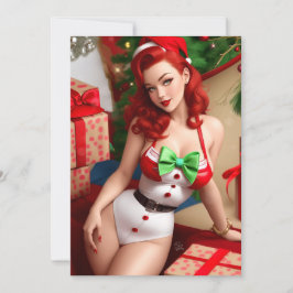 Retro Pinup Kerstkaart