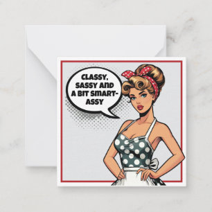Retro Pinup_ Smart Assy Notitiekaartje