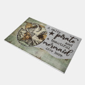 Retro Pirate en zijn Zeemeermin Doormat Deurmat (Schuin)