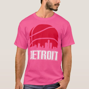 Retro Pistons Basketbal Detroit City Skyline T-shirt