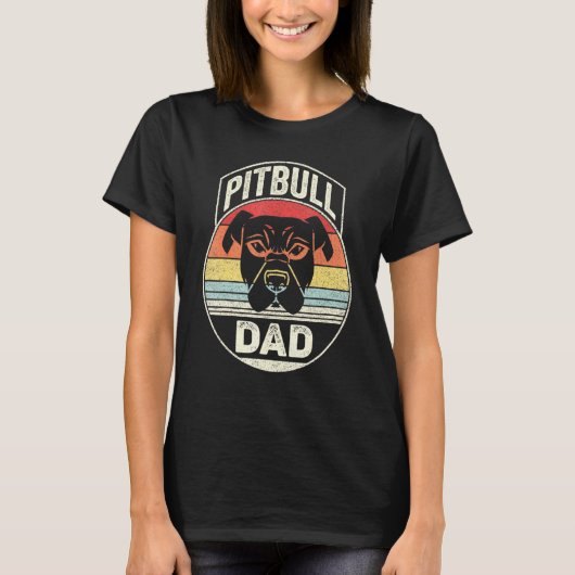  Retro Pit Bull Pap T-shirt (Voorkant)