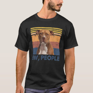 Retro Pitbull Ew Mensen Pitbull Loopjes Dog T-shirt