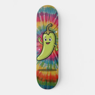 Retro Pittige Groene Peper Skateboard