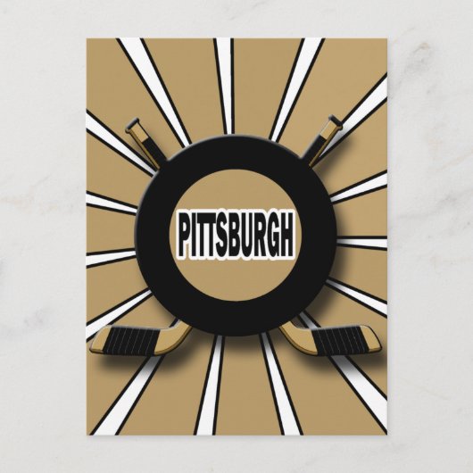 RETRO PITTSBURGH HOCKEY BRIEFKAART (Voorkant)