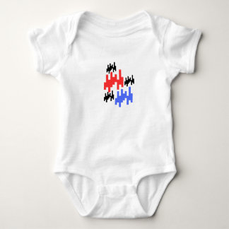 Retro Pixel Alien Baby Bodysuit;Cute Arcade Style Romper