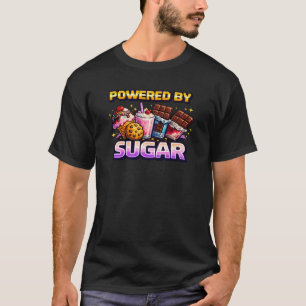 Retro Pixel Arcade Aangedreven Door Suiker T-Shirt