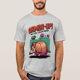 Retro Pixel Art Armadillo Video Game Design T-shirt