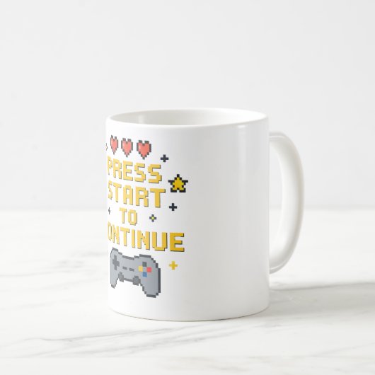 Retro Pixel Art Gaming Mug Design (Devant droit)