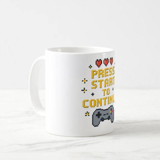 Retro Pixel Art Gaming Mug Design (Devant gauche)