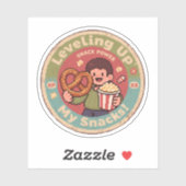 Retro Pixel Art nivelleren Mijn Snacks Power Desig Sticker (Vel)