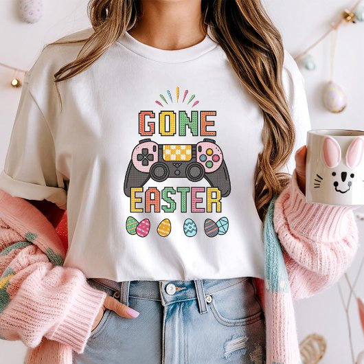 Retro Pixel Bunny Gaming; Schattigee Gone Easter G T-shirt