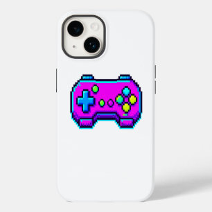 Retro Pixel Game Controller Neon Gamer Cadeau Kuns iPhone 14 Hoesje