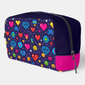 Retro Pixel Gaming Aesthetic Makeup Bag Toilettasje (Rechterhoek)