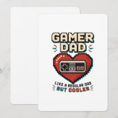 Retro Pixel Hart Controller Gamer Vader Kaart (Voorkant / Achterkant)