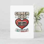 Retro Pixel Hart Controller Gamer Vader Kaart (Staand voorkant)