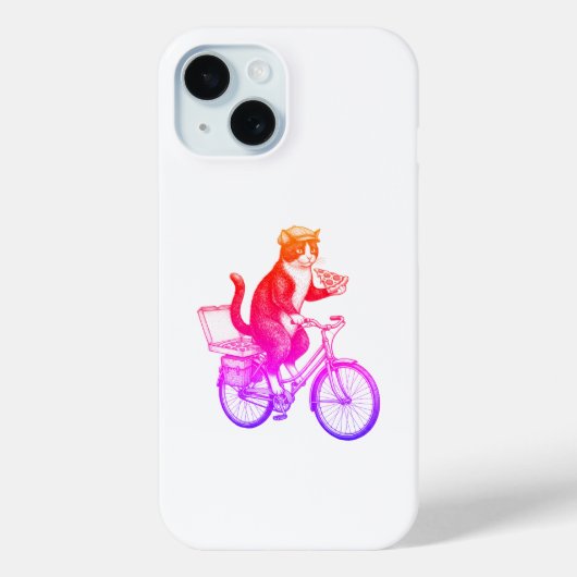 Retro Pizza Bezorgende Kat Case-Mate iPhone Case (Achterkant)