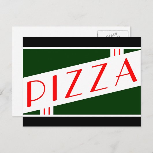 retro pizza briefkaart (Voorkant / Achterkant)