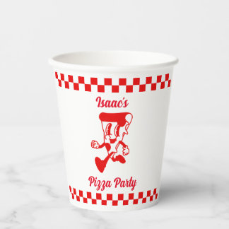 Retro Pizza Party Paper Cup Papieren Bekers