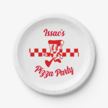 Retro Pizza Party Papier Borden
