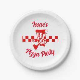 Retro Pizza Party Papier Borden Papieren Bordje