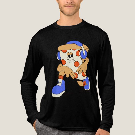 Retro Pizza Tri-Blend Shirt (Voorkant volledig)