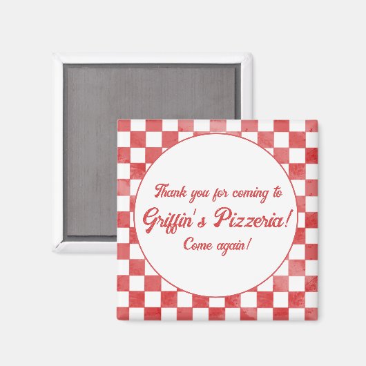 Retro Pizzeria Pizza Feest Italiaans Verjaardagsfe Magneet (Voorkant / Achterkant)