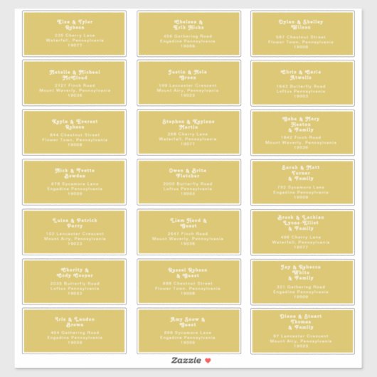 Rétro Plage | Autocollant d'adresse pour invité de (Feuille)