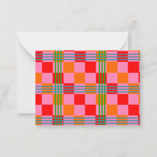Retro Plaid Notitiekaartje