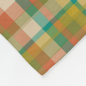 Retro Plaid Pattern in  Kleuren met Initiaal Fleece Deken (Hoek)