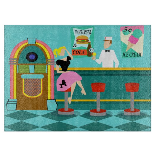 Rétro planche à découper de fontaine de soude (Devant)