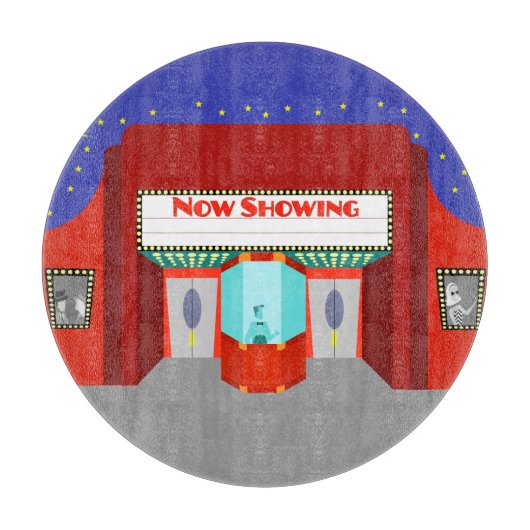 Rétro planche à découper de salle de cinéma (Devant)