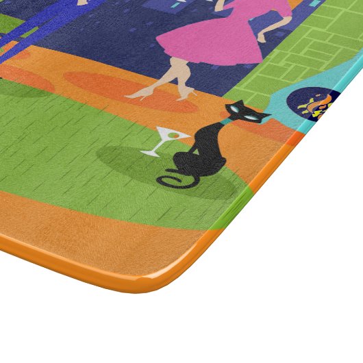 Rétro planche à découper romantique de couples de (Coin)